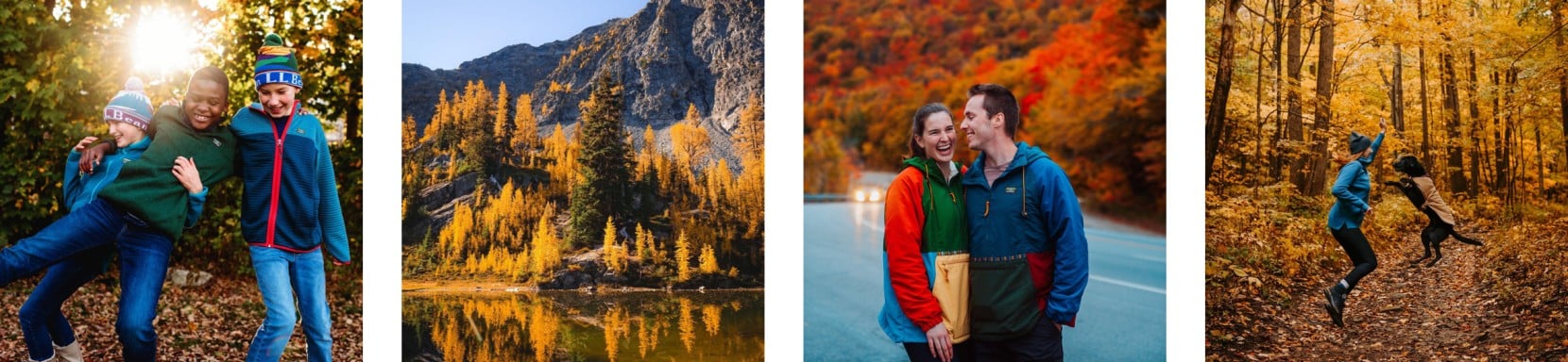 A grid of 4 images with different people wearing L.L.Bean flannels