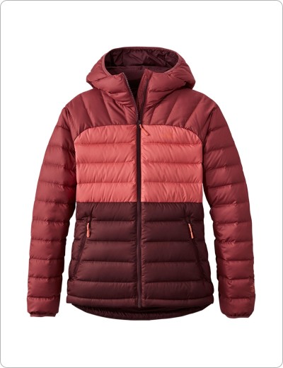 A Women's Bean's Down Hooded Jacket, Colorblock.