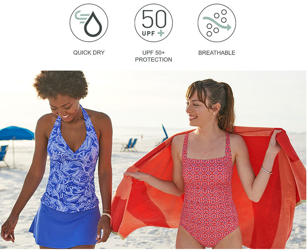 MIX-AND-MATCH With so many beautiful options, choosing the right two-piece or one-piece swimsuit has never been easier. Simply mix, match, have fun.