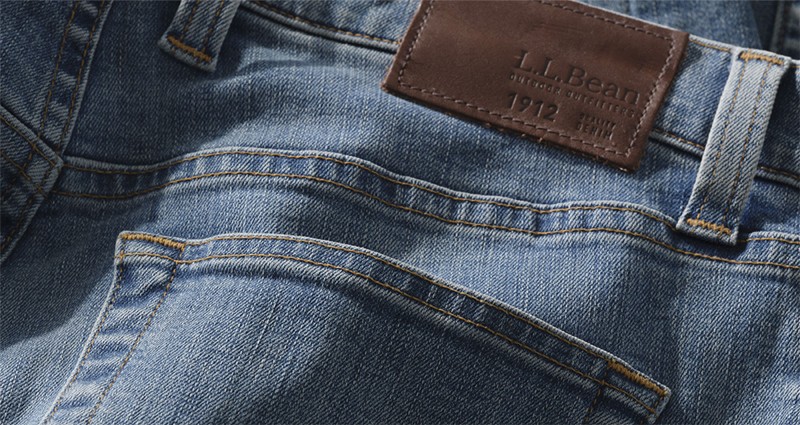 Detail image of denim pants.